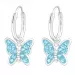 fjärilar ljusblå barnörhängen i silver