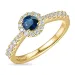 rund safir rosettring i 14  karat guld 0,31 ct 0,45 ct