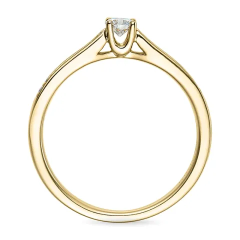 diamant ring i 14  karat guld 0,15 ct 0,11 ct