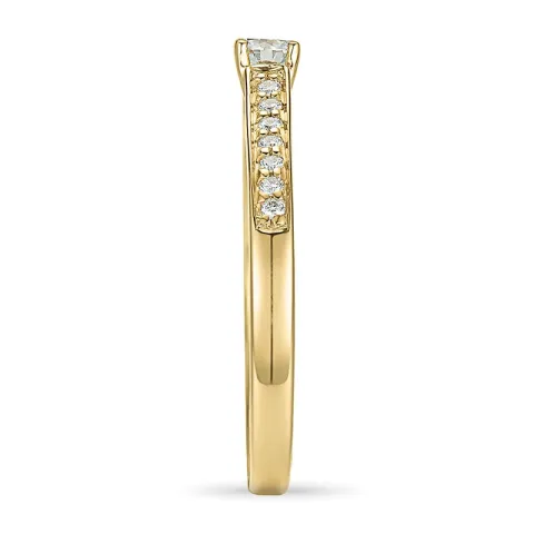 diamant ring i 14  karat guld 0,15 ct 0,11 ct