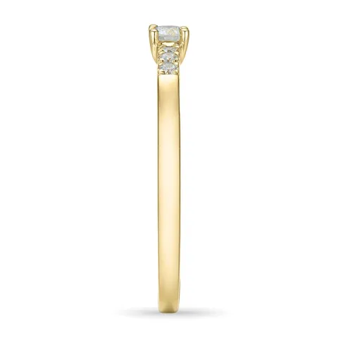 Rund diamantring i 14  karat guld 0,08 ct 0,06 ct