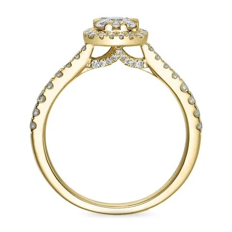 fyrkantigt diamantring i 14  karat guld 0,10 ct 0,44 ct