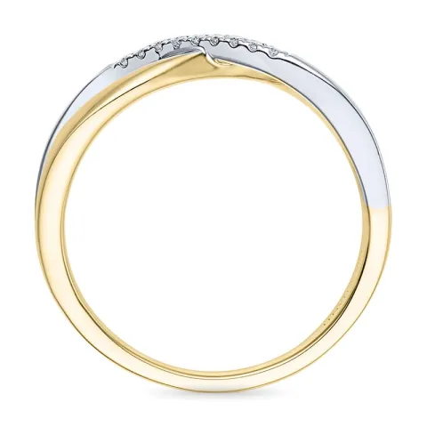 diamant ring i 14  karat guld- och vitguld 0,04 ct