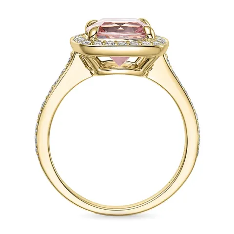 morganit diamantring i 14  karat guld 2,2 ct 0,38 ct