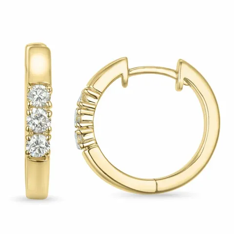 17 mm diamant creol i 14 karat guld med diamant 