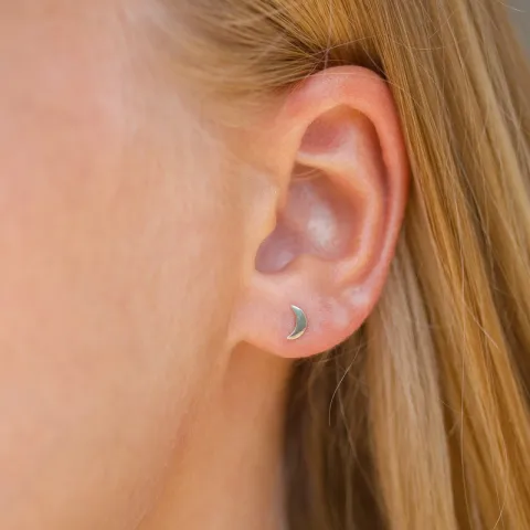 måne helix piercing i 9 karat guld