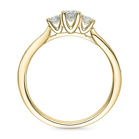 diamantring i 14  karat guld 0,20 ct 2 x 0,065 ct 0,10 ct