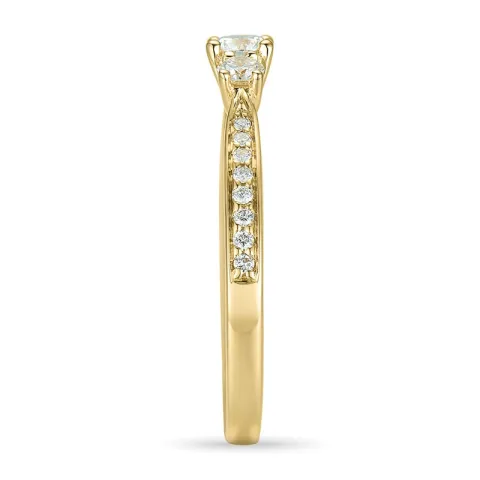 diamantring i 14  karat guld 0,20 ct 2 x 0,065 ct 0,10 ct