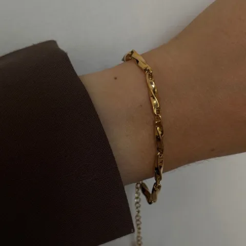 Khaai Studio Chunky armband i förgyllt stål