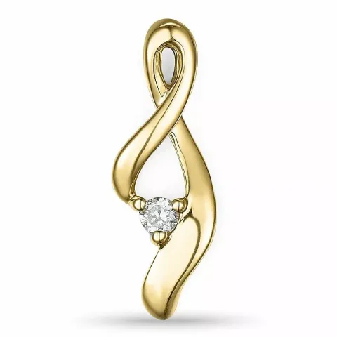 diamantberlocker i 14  carat guld 0,03 ct