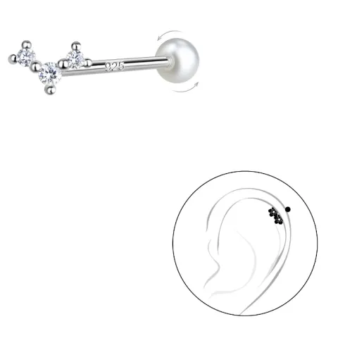 zirkon helix piercing i silver