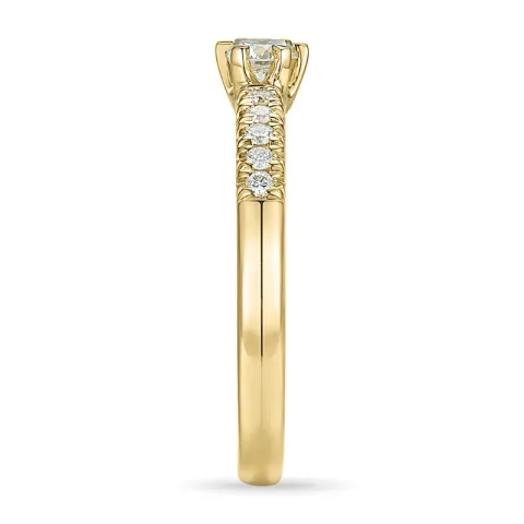 diamant guldring i 14  karat guld 0,18 ct 0,12 ct