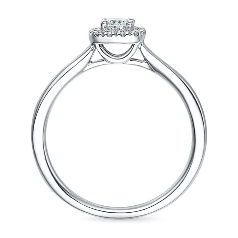 Diamant vitgulds ring i 14  karat vitguld 0,2 ct 0,072 ct