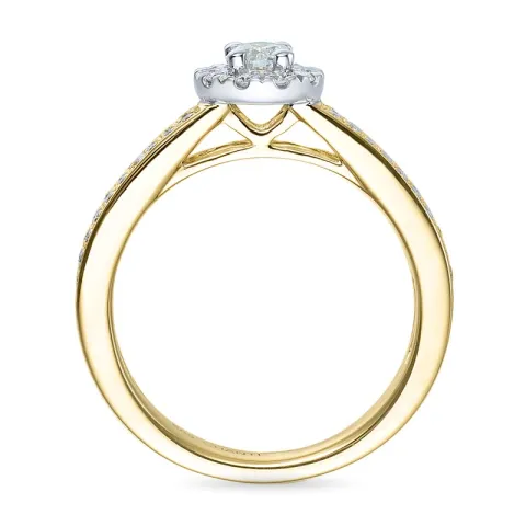 diamantring i 14  karat guld- och vitguld 0,31 ct 0,20 ct ct