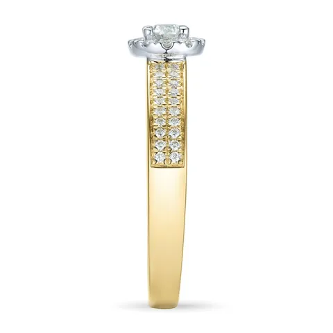 diamantring i 14  karat guld- och vitguld 0,31 ct 0,20 ct ct