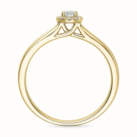 rund diamant ring i 14  karat guld 0,1 ct 0,06 ct