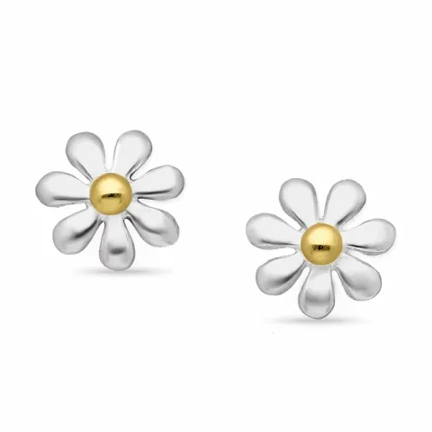 blommor örhängen i silver med förgyllt silver