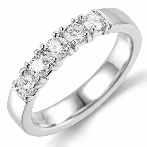 lab grown diamant ring i 14  karat vitguld 5 x 0,10 ct