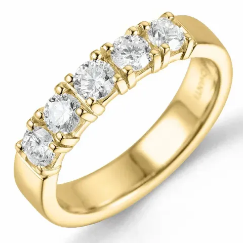 lab grown diamant ring i 14  karat guld 5 x 0,15 ct