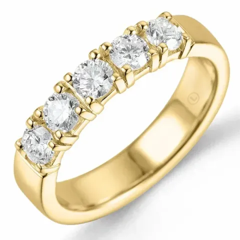 lab grown diamant ring i 14  karat guld 5 x 0,15 ct