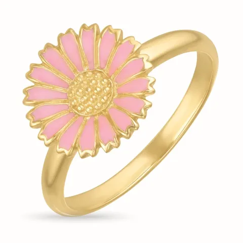 prästkrage rosa ring i förgyllt silver