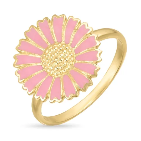 prästkrage rosa ring i förgyllt silver