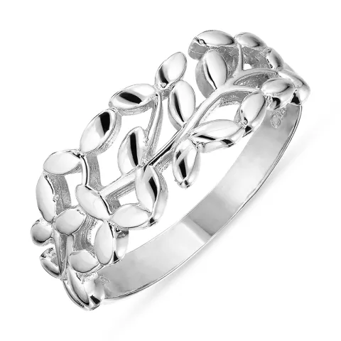 blad ring i silver