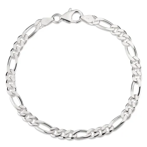 figaroarmband i silver 18,5 cm x 7,4 mm