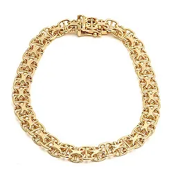 armband i 14 karat guld 18,5 cm x 6,5 mm