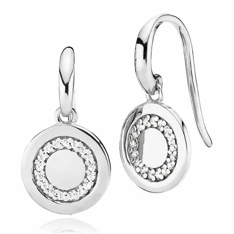 10 mm Izabel Camille Circle Line runda örhängen i silver vit zirkon