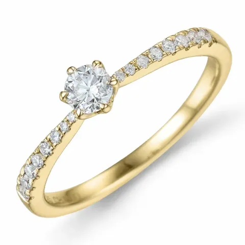 Kollektionsprov diamant ring i 14  karat guld 0,21 ct 0,13 ct