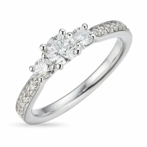 Kollektionsprov diamant ring i 14  karat vitguld 0,30 ct 2 x 0,10 ct 0,11 ct