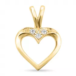hjärta diamant hängen i 14  carat guld 0,02 ct