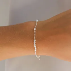 pärla armband i silver  x 3,0 mm