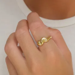 zirkon ring i förgyllt silver