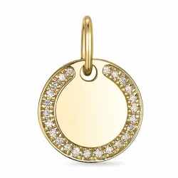 Kollektionsprov platta diamant hängen i 14  carat guld 0,10 ct